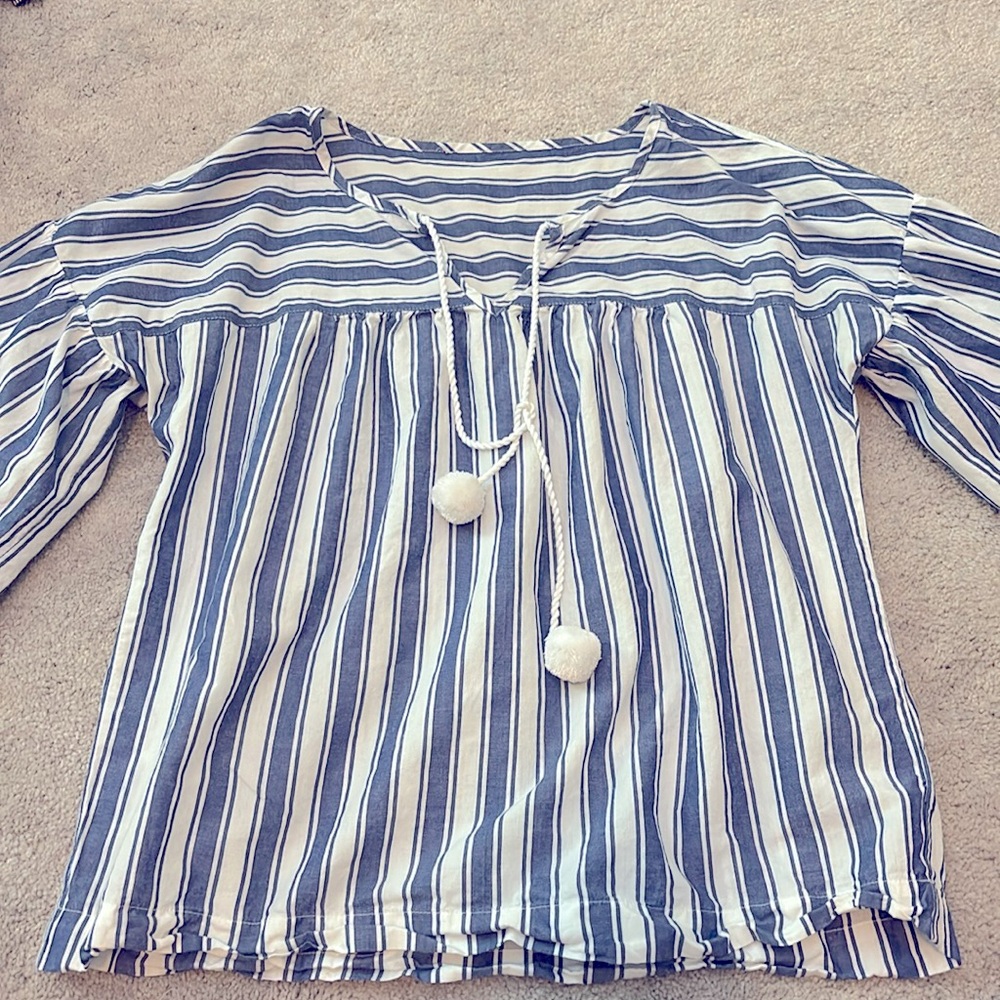 J Crew blue stripe blouse